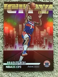 2022-23 NBA Hoops BRADLEY BEAL City Edition Prueba de Artista Rojo #/25 Magos - Imagen 1 de 5