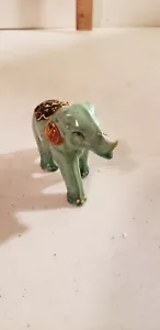 Vintage Miniatur Elefant Keramikfigur Japan 3 Zoll fehlender Teil des Rumpfes - Bild 1 von 5