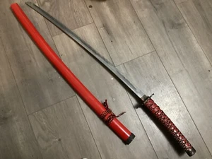 36” Sword Katana 440 Stainless Steel Blade Red China Fabric Handle - Picture 1 of 4