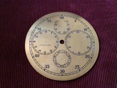 Esfera cronómetro marina vintage Hamilton modelo 221 latón macizo 4 oribits: L@@K  Foto 1 de 4