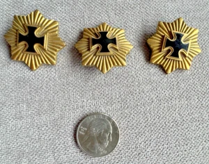 Dieges & Clust 20er Jahre vergoldet 3 Kreuz schwarze Emaille Medaillen sehr selten - Bild 1 von 11
