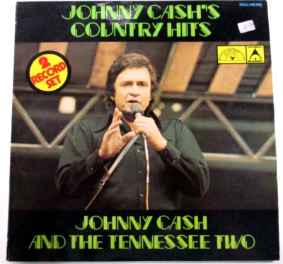 Johnny Cash Country Hits 33RPM Vinyl 2 Records Summit Records 1975 Tested - Image 1 of 4