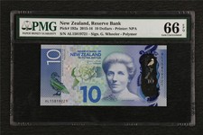 2015-16 New Zealand Reserve Bank 10 Dollars Pick#192a PMG 66 EPQ Gem UNC