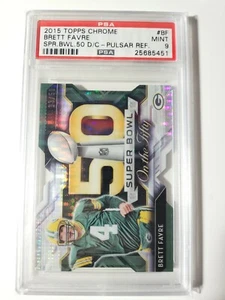 2015 Topps Chrome Brett Favre SUPER BOWL 50 PULSAR REFRACTOR #BF graded PSA 9 - Picture 1 of 2