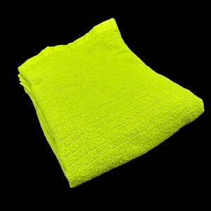 Vintage Green Waffle Weave Blanket Satin Like Trim Twin Size Retro Bedding Throw - Picture 1 of 8