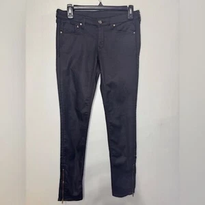 &Denim Black Pleather Glitter Pants Jeans Size 27 - Picture 1 of 8