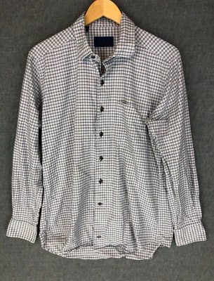 Camisa de vestir David Donahue para hombre L grande manga larga algodón con botones Foto 1 de 4