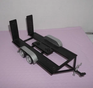 Remolque de metal fundido a presión Motor Max plataforma plana para vehículos 1/18 coche no incluido - Imagen 1 de 11
