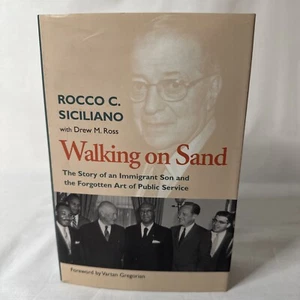 Signed Walking on Sand Rocco C. Siciliano 2004 Hardcover Used Book 1st Edition - Picture 1 of 14