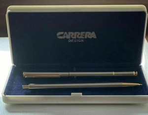 Carrera Design chrome w gold trim fountain & ballpoint pen set (Made in Germany) - Picture 1 of 10