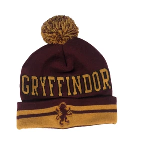 Harry Potter Gryffindor House Winter Warmth Beanie Hat Gold And Burgundy - Picture 1 of 2