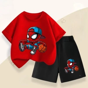 Disney Kids Boys Pyjamas Spider Man Shorts T-Shirt Girls Outfit Set Summer - Picture 1 of 18