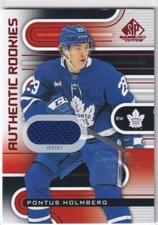 2022-23 UD SP GAME USED AUTHENTIC ROOKIES RED JERSEY #203 PONTUS HOLMBERG