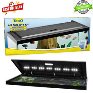 LED Fish Tank Hood 30 Inx12 In Low-Profile Aquarium Hood with Hidden Lighting US