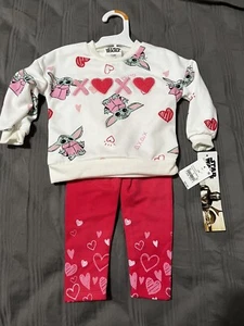 Baby Yoda Size 12M Girl Shirt & Pant Disney Star Wars Mandalorian - Picture 1 of 8