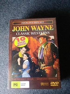 John Wayne Classic Westerns 10 Great Movies DVD 4 Disc Set All Regions Brand New - image 1 of 4