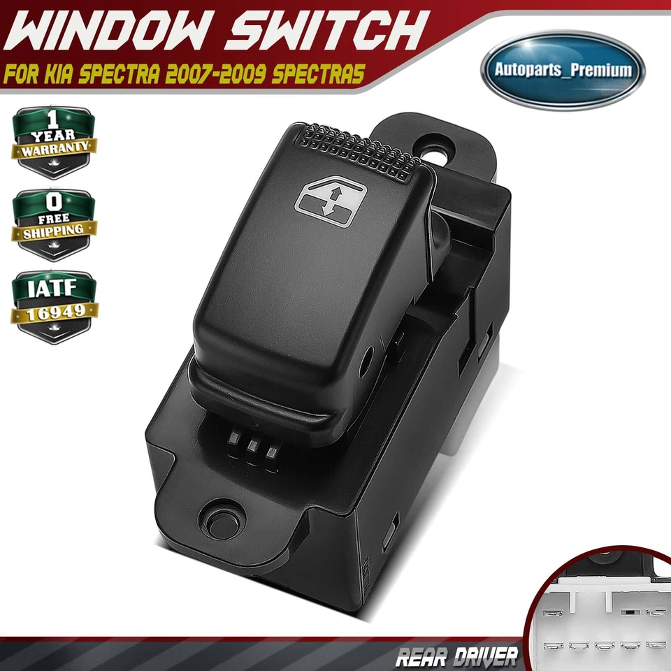 Interruptor de janela de energia traseiro para Kia Spectra 2007-2009 Spectra5 com 7 lâminas - Imagem 1 de 4