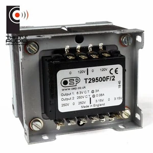 AMPLIFIER POWER TRANSFORMER: 59VA Full Wave (250V-0-250V @ 80mA) OEP T29500F/2 - Picture 1 of 6
