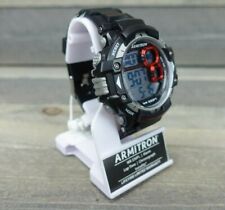 Armitron Men's Black Resin Watch, 100 Meter, Chronograph, Alarm 40/8309RED - NEW