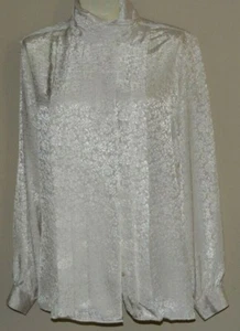 Blusa vintage Foxcroft eduardiana manga larga crema - talla 8 - Imagen 1 de 9