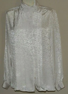 Blusa vintage Foxcroft eduardiana manga larga crema - talla 8 Foto 1 de 4