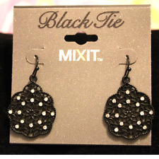 Black Earrings, Mixit - Crystal Filigree Dangle Drop Earrings, NEW