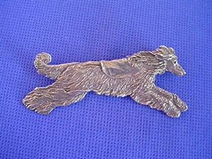 Prendedor de sabueso afgano curso #32F lebrel de peltre joyería para perro por Cindy A. Conter - Imagen 1 de 1