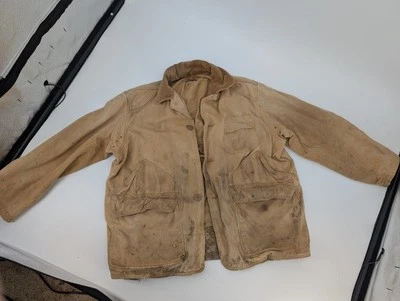 Vintagr JC Higgins Men's Tan Canvas Bird Hunting Chore Jacket Coat Outdoors - Image 1 of 4