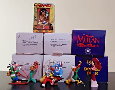 Grolier Disney Adorno de Navidad LOTE (7) Mulan Sirenita Goofy Pato Donald Foto 1 de 4