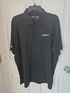 Men's Antigua Milwaukee Milkmen Black Striped Short Sleeve Polo Sz. XL - Picture 1 of 5