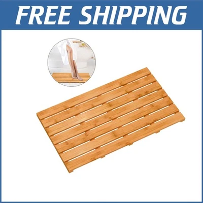 Elegante Alfombra de Baño de Bambú con Pies Antideslizantes - Accesorio de Ducha Impermeable Perfecto Foto 1 de 4