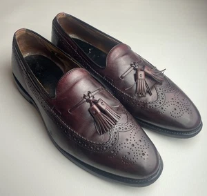 ALLEN EDMONDS Manchester Dark Chili Loafers Men’s Sz 11 8537 Tassels Brogue USA - Picture 1 of 13