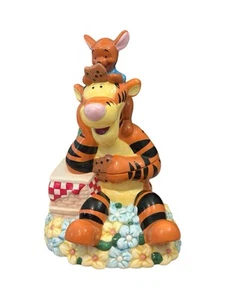 Disney Tigger & Roo Talking Cookie Jar Flowers Picnic Winnie the Pooh Works - Picture 1 of 9