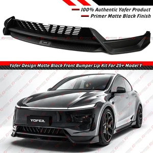 For 2025-2026 Tesla Model Y Juniper Matte Black Front Bumper Lip Kit By Yofer - Bild 1 von 13