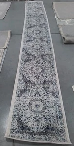 IVORY / GREY 2'-2" x 15'-0" Back Stain Rug, Reduced Price 1172784035 EVK220D-215 - Picture 1 of 4