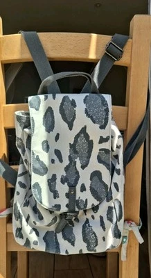 Next Grey Leopard Print Rucksack - Image 1 of 4