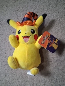 Pokemon Halloween Witch Hat Pikachu 10" Plush Stuffed Jazwares NEW 2021 - Picture 1 of 6