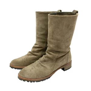 Coclico Odo SZ EU 38.5, US 8 Tan Suede Leather Mid Calf Lug Sole Pull On Boots - Picture 1 of 13