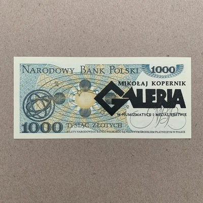 Sobreimpresión grande COPERNICUS Atomic Poland 1000 ZLOTYCH P-146 1982 dinero polaco Foto 1 de 4