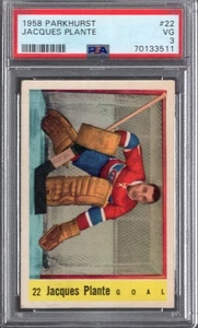1958 Parkhurst #22 JACQUES PLANTE (HOF) PSA 3 VG Mtl CANADIENS CENTERED! Tough - Bild 1 von 2