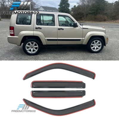 Fits 08-14 Jeep Liberty 4Dr In Channel Window Visors Wind Rain Deflectors 4PCS Foto 1 de 4