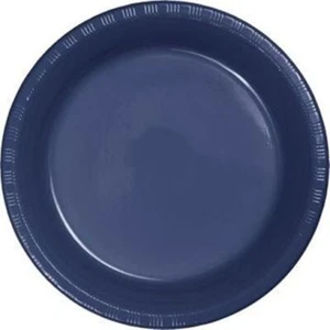 Navy Blue 7 Inch Plastic Desert Plates 20 Per Pack Tableware Decoration Supplies - Picture 1 of 1