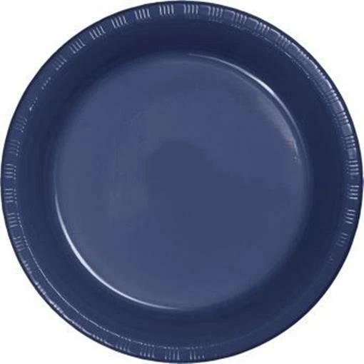 Navy Blue 7 Inch Plastic Desert Plates 20 Per Pack Tableware Decoration Supplies - Image 1 of 1