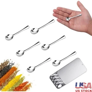 6PCS Mini Stainless Steel Spoons Spice Salt Sugar Coffee Seasoning Use - Picture 1 of 9