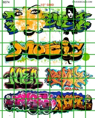 6074 DAVE'S DECAL HO SCALE DECALS BOXCAR TRAIN SUBWAY BUILDING WALLS GRAFFITI - Image 1 of 4