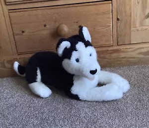 Vintage Russ UK Version Juno Black White Husky Malamute Dog Soft Plush 14" 378 - Picture 1 of 8