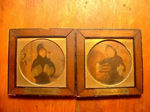 Pair of Antique Miniature German Paintings Of Bar Maids - Picture 1 of 6