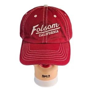 Folsom California Baseballmütze Kappe Herren Strapback verstellbar rot - Bild 1 von 5