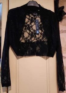 NOUVELLE COLLECTION BLACK SHRUG SIZE 14 NEW WITH TAG - Picture 1 of 2