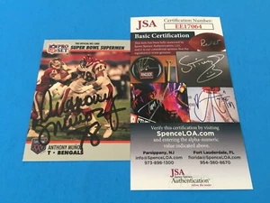Anthony Muñoz Bengals Super Bowl Supermen 1990 Pro Set Firmado Automático Certificado de Autenticidad JSA - Imagen 1 de 2